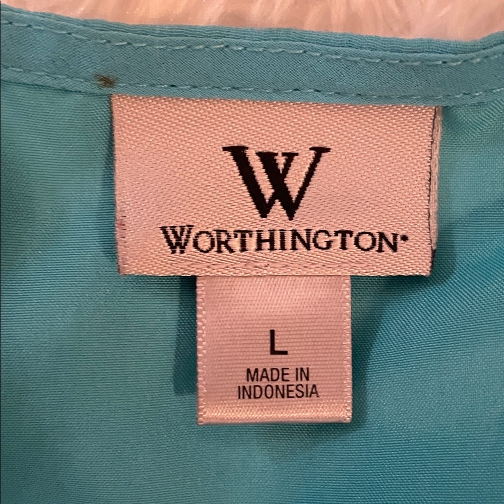 Worthington 
Elegant Turquoise Sleeveless Tank Top - Picture 4 of 5